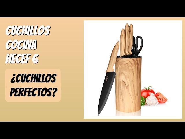 Vídeo relacionado con hecef Juego de Cuchillos de Cocina 3 Piezas, Hojas Antiadherentes Negras