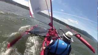 preview picture of video 'The Gorge at Hood River, High-Wind Tandem Island Sailing'