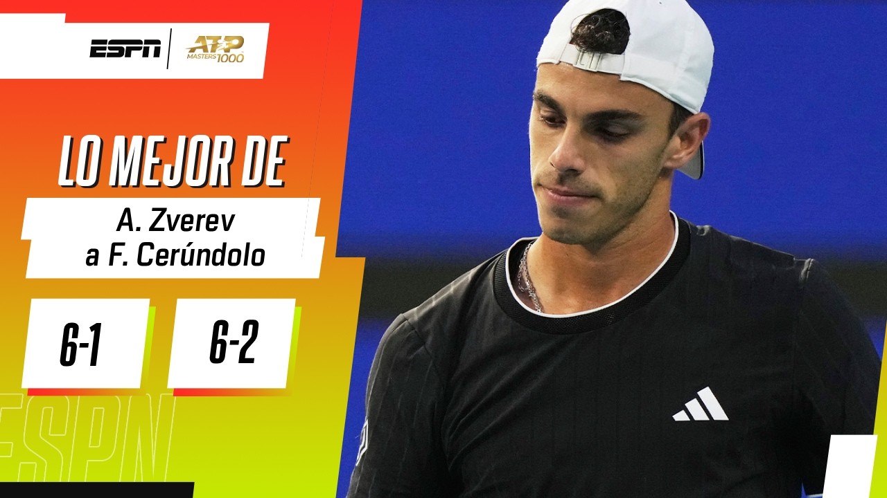 CERÚNDOLO NO PUDO CON LA POTENCIA DE ZVEREV Y QUEDÓ ELIMINADO CONTUNDENTEMENTE | RESUMEN