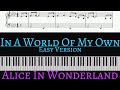 In A World Of My Own From Disney S Alice In Wonderland EASY Piano Cover By Pianotato