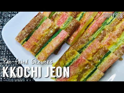 Korean Pan-Fried Skewers : Kkochi Jeon(꼬치전) Three Colored Jeon(삼색 전)
