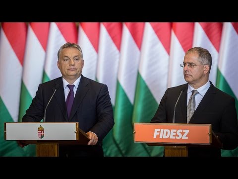 Orbán Viktor miniszterelnök kedden, sajtótájékoztatón az...