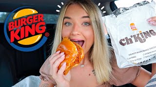 *NEW* BURGER KING Hand Breaded Chicken Sandwich Review | Spicy Ch'King Sandwich