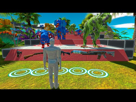 🔥DEATH RUN vs SPIDERMAN and SUPERMAN TEAM FPS PERSPECTIVE - Animal Revolt Battle Simulator