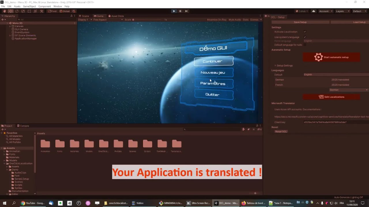 One Click Localization - 1 min to localize your game in 2 languages
