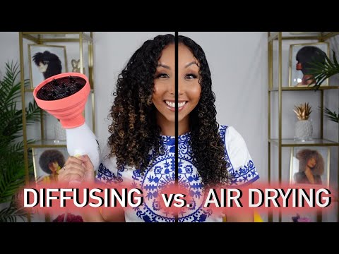 DIFFUSING VS. AIR DRYING - Curly Hair Tips |...