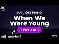 When We Were Young Adele Lower Key Piano Karaoke