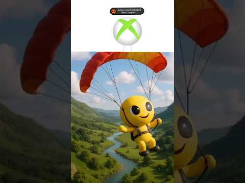 Sprunki oc oBox  animated character paragliding over a lush green valley with in #sprunki