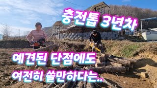 충전톱 3년차. 예견된 단점. 그래도 좋은걸.. 장작나무 하기. 도끼질은 내가 최고