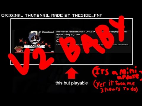Monochrome (Perish Mix) with Lyrics but Playable - FNF: Hypno's Lullaby (V2) mini update