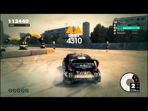 DiRT 3 - GYMKHANA - DRIFT TUTORIAL - PLATINUM