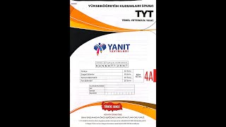 YANIT YAYINLARI TYT SORU ÇÖZÜMLERİ 25.06.2025