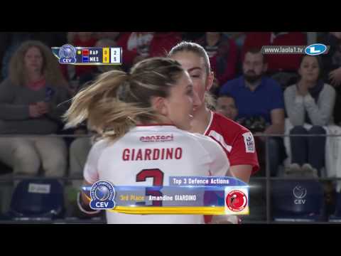 2017 CLVolleyW - 4th Round Leg 2 - Top 3 Defence Actions