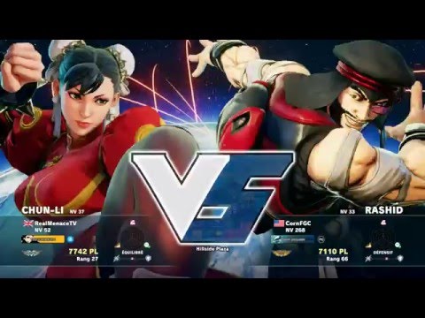 RealmenaceTV ( Chun-li ) VS CornFGC ( Rashid ) HD 1080p - Street Fighter 5