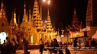 Shwedagon Pagoda at night, Yangon / Myanmar ミャンマー、ヤンゴンのシュエダゴンパゴダ