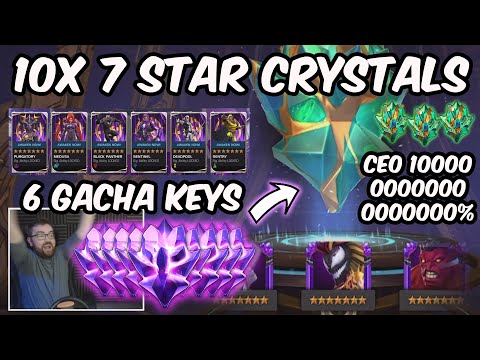 10x 7 Star Crystal Opening + 6 Guardians Keys - CEO 10000000000% - Marvel Contest of Champions