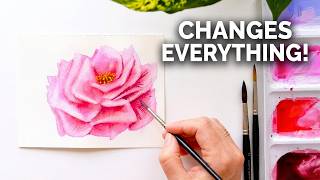 Watch this Amazing Watercolor Rose bloom with the Chaotic Flat brush strokes technique
