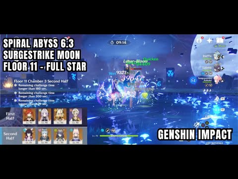 [Genshin Impact Spiral Abyss] Surgestrike Moon - Floor 11 - Full Star - Jan / Feb 2026 - New 6.3 F2P