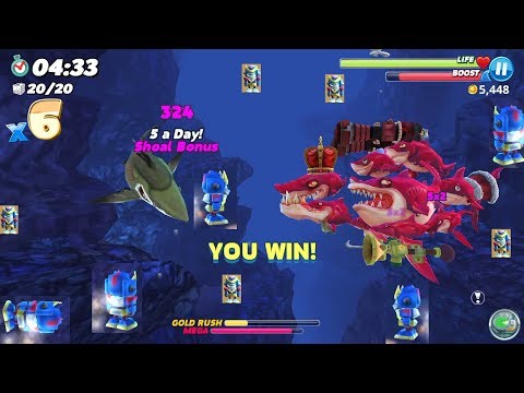 20 Robots Toy Eaten in Harbor Map Live Contest - Hungry Shark World