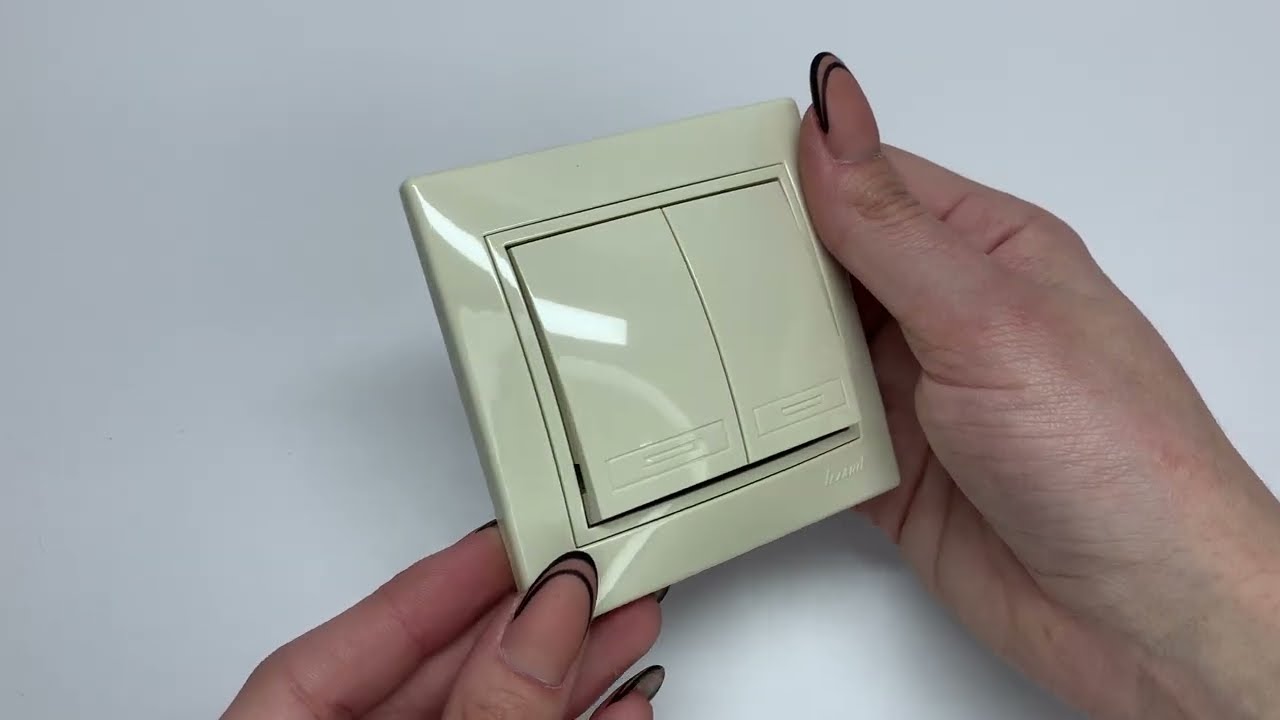 Выключатель двухклавишный с вставкой LEZARD Mira крем 701-0303-101