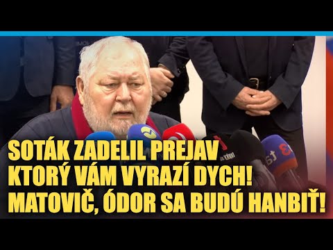Soták ZADELIL prejav ktorý Vám vyrazí dych, Matovič a Ódor sa budú hanbiť