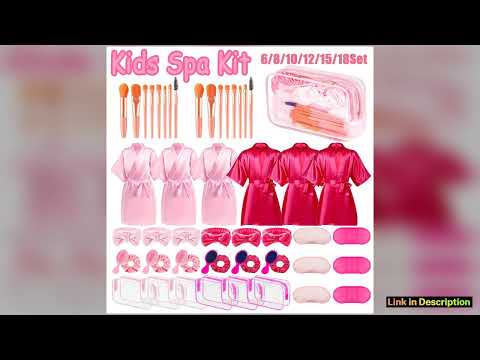 618 Set Spa Party Robes for Girls Birthday Spa Satin Robes Kid Makeup Slumber Sleepover Pajamas