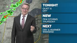 Northeast Ohio weather forecast: Quiet tonight, leftover storm chance late tomorrow