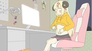 お腹をペチペチして腹太鼓を披露してくれる角巻わため【ホロライブ切り抜き漫画】