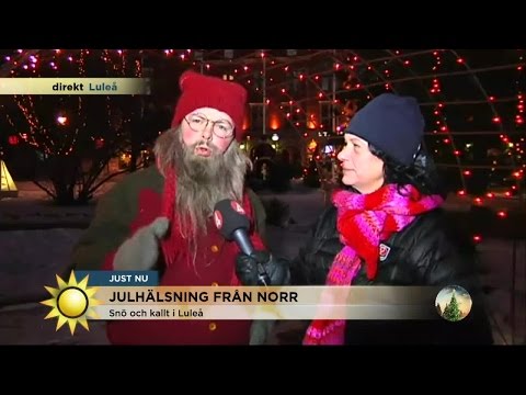 Reportern skickar julhälsning – då dyker TOMTEN upp - Nyhetsmorgon (TV4)