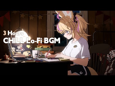 3 Hour Lo-Fi Chill Mix - Relax, Study & Focus with Omaru Polka (hololive)