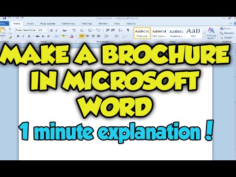 How To Make A Brochure In Microsoft Word 2013.