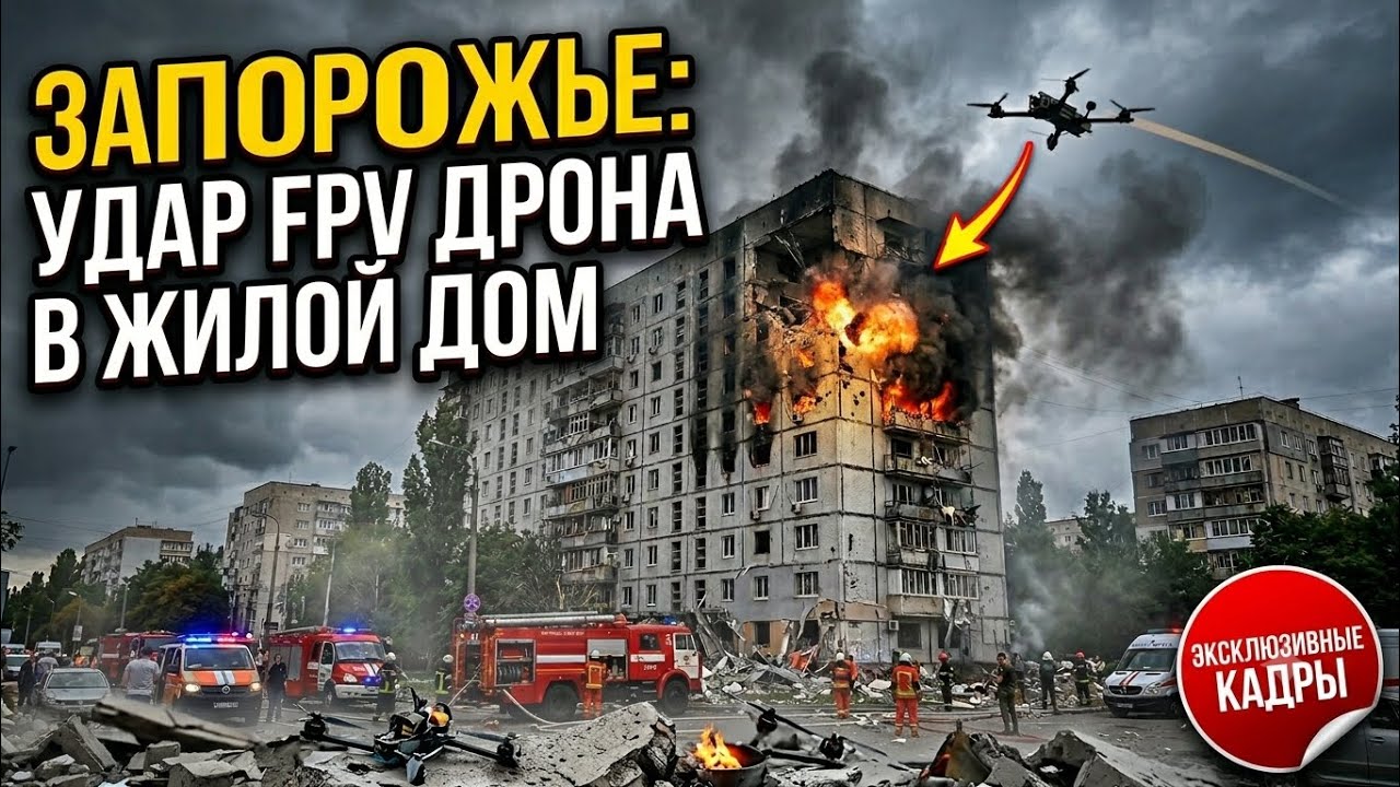 Запорожье ВЗРЫВЫ!!! ПОСЛЕДСТВИЯ ПРИЛЁТА ДРОНА 04.06.2026