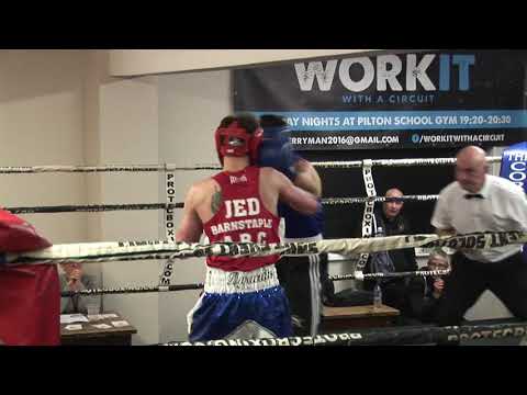 Jed Davies, Barnstaple vs Logan Dorrington, NSC. National ABA light welterweight final 23.3.2019