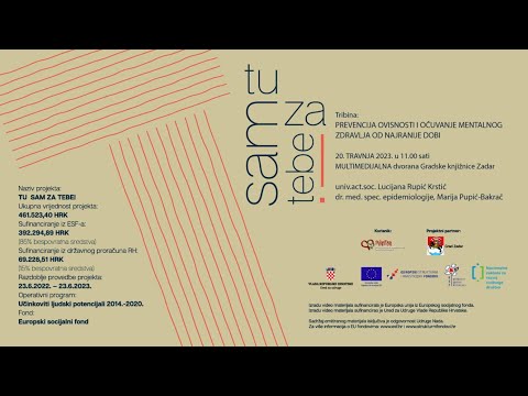 Tribina: Prevencija ovisnosti i očuvanje mentalnog zdravlja | Projekt 'Tu sam za tebe!'
