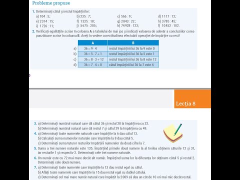Aplicaţii lectia 8 - Împărţirea numerelor naturale cu rest - partea a III-a