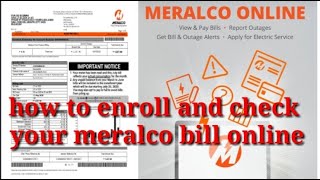 how to enroll and check your meralco bill online