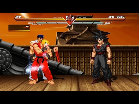 ICE POWER RYU & FIRE POWER KEN vs EVIL GOKU - High Level Awesome Fight!