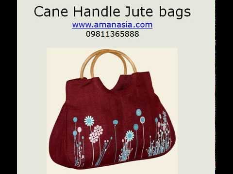Cane handle fashion jute bags