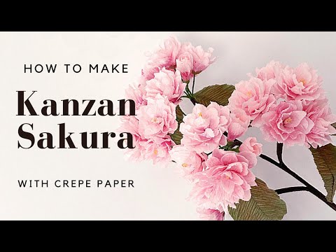 CREPE KANZAN CHERRY BLOSSOM - 30 PETALS CHALLENGE | learn how to made crepe paper flowers with us