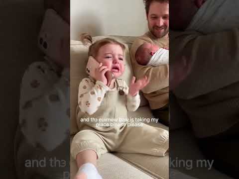 Toddler Calls Police on Daddy 😭🚔#CuteBaby#ToddlerDrama#BigSister#SiblingRivalry#FunnyKids #babyshort