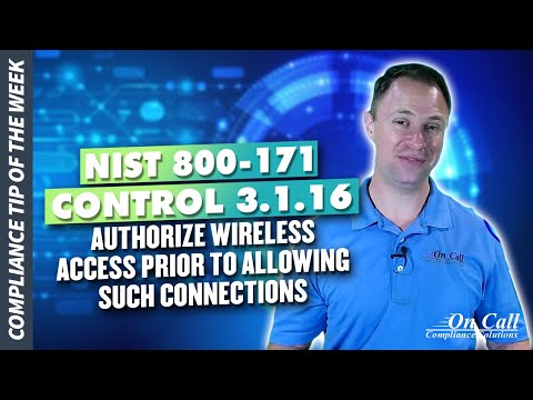 NIST 800-171 Control 3.1.16 -- Authorize wireless access prior to allowing such connections