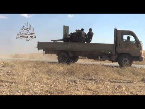 استهداف تحصينات قوات النظام في ريف حماة الشرقي بواسطة رشاش 23 من قبل لواء الإيمان أثناء مجريات معركة الجسد الواحد