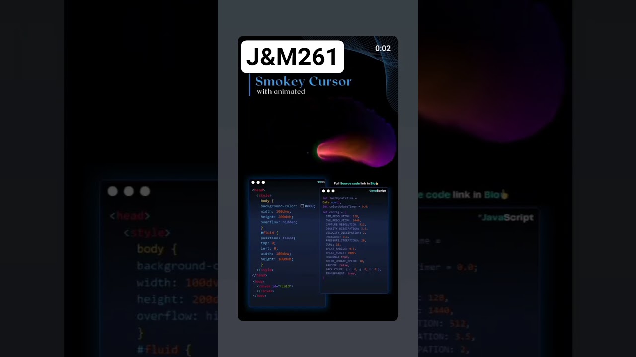 Smoke Cursor Animation Using HTML, CSS & JavaScript|Unique Mouse Effect Tutorial #coding #animation