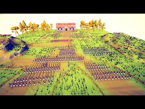 300x AMERICAN SOLDIER SIEGE ENEMY VILLAGE - Totally Accurate Battle Simulator TABS