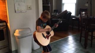 7 year old attempting &quot;Junkyard&quot; by Zac Brown Band.