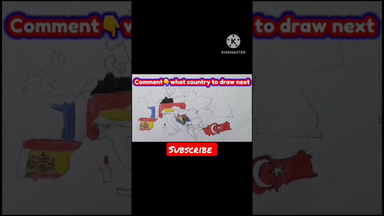 Drawing flags on map 🇹🇷Turkey(Türkiye)#geography#europe #map #country#flag #youtube #drawing #shorts