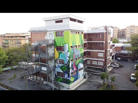 "Botanica Resistente" ETNIK mural in Centocelle - Rome - Italy