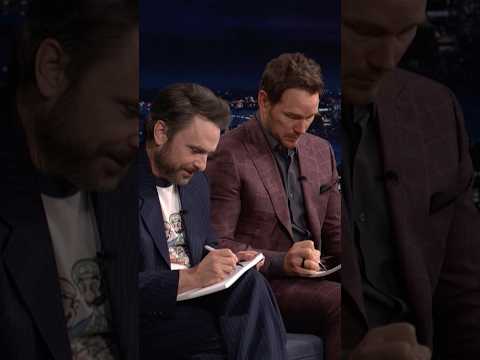 #ChrisPratt & #CharlieDay try to draw Mario and Luigi in 20 seconds 😭 #FallonTonight