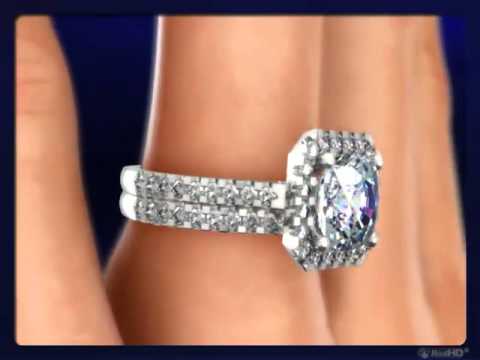 2.18Ct Cushion Cut Classic Halo Engagement Ring in White Gold