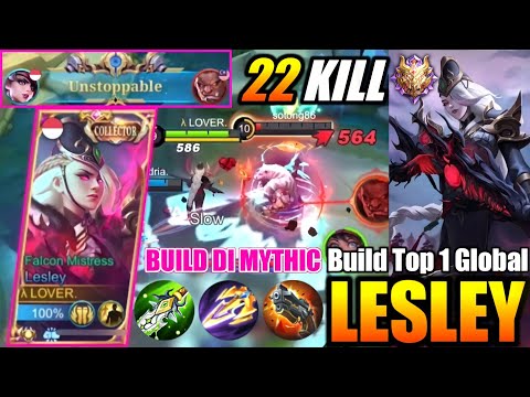 TOP GLOBAL LESLEY IS BACK !! NEW BUILD ONE SHOT ONE KILL LAWAN META TANK - MOBILE LEGENDS